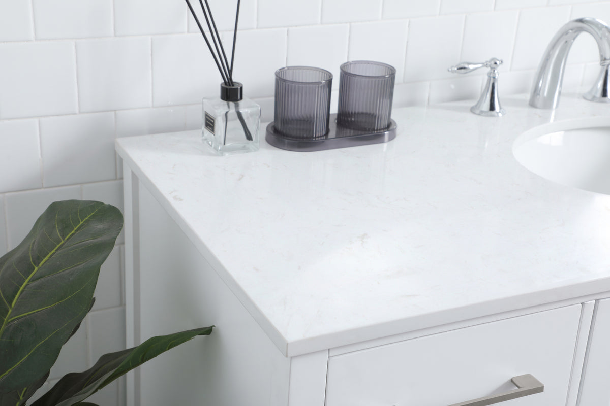 54 Inch SIngle Bathroom Vanity In White