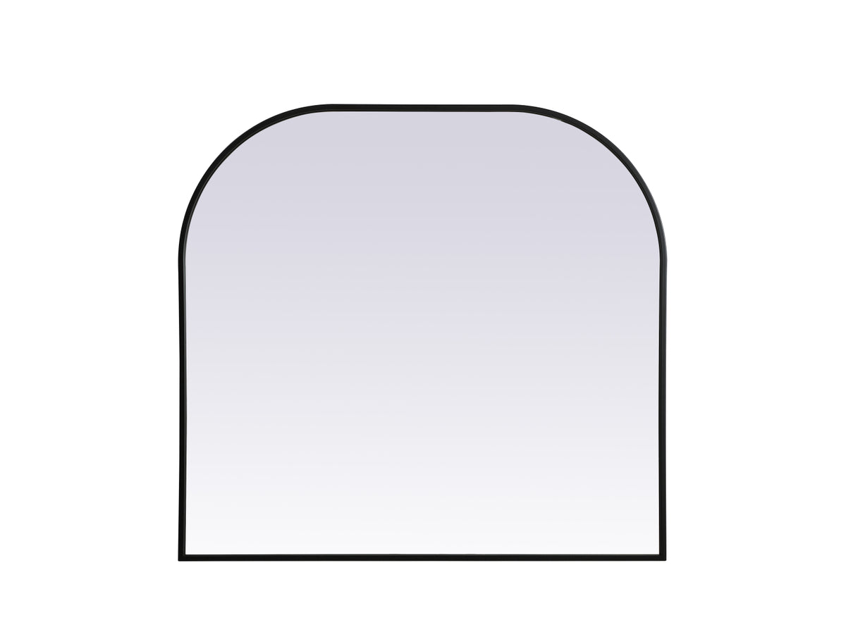 Metal Frame Arch Mirror 36x34 Inch in Black