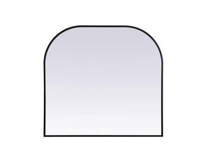 Metal Frame Arch Mirror 36x34 Inch in Black