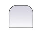 Metal Frame Arch Mirror 36x34 Inch in Black