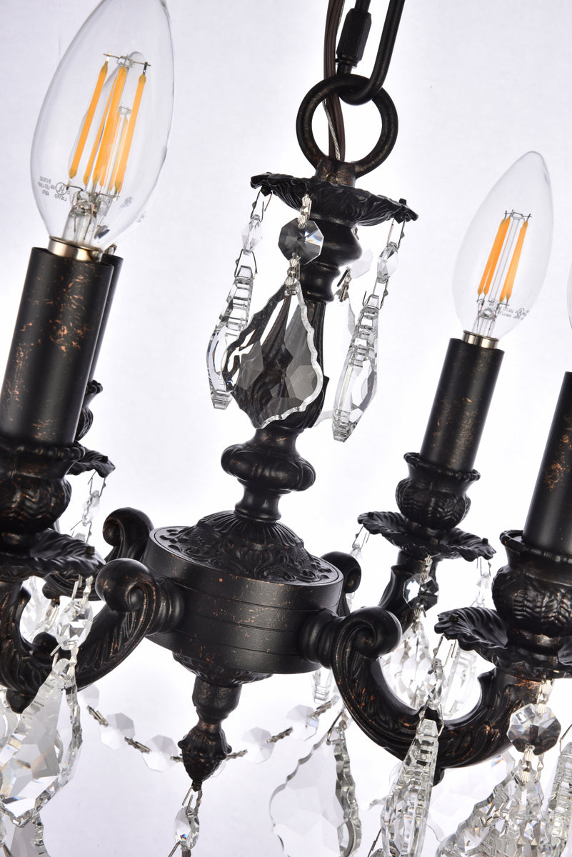 Lillie 4 light Dark Bronze Pendant Clear Royal Cut Crystal