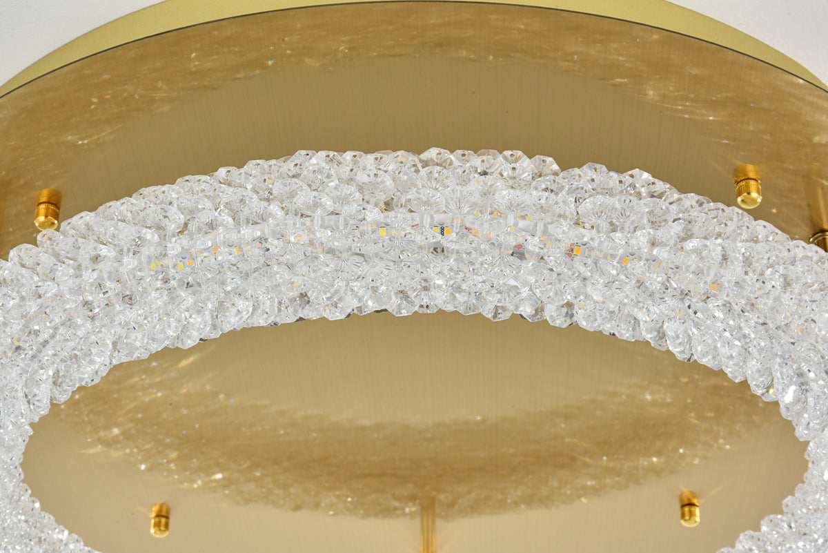 Bowen 22 inch Adjustable LED Flush Mount in Satin Gold