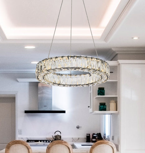 Monroe 17 inch LED round Single pendant in black