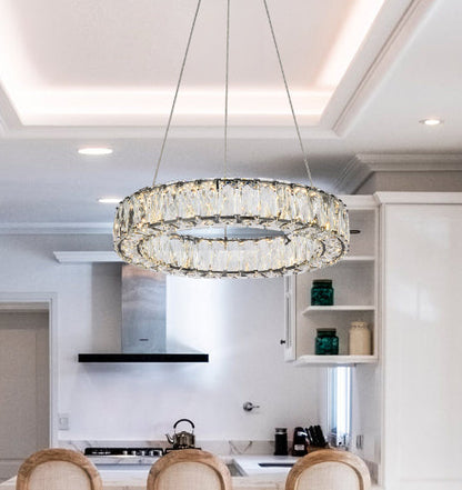 Monroe 17 inch LED round Single pendant in black