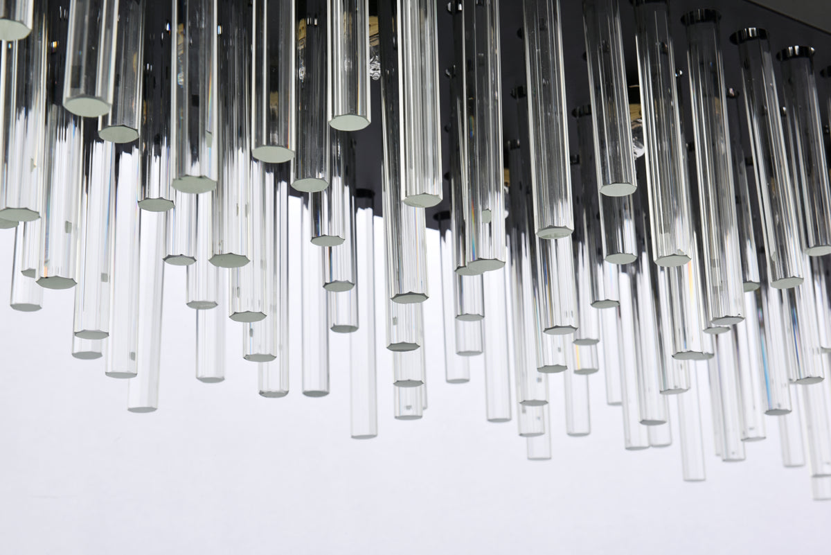 Dallas 48 inch rectangle crystal pendant in black