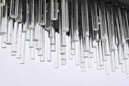 Dallas 48 inch rectangle crystal pendant in black