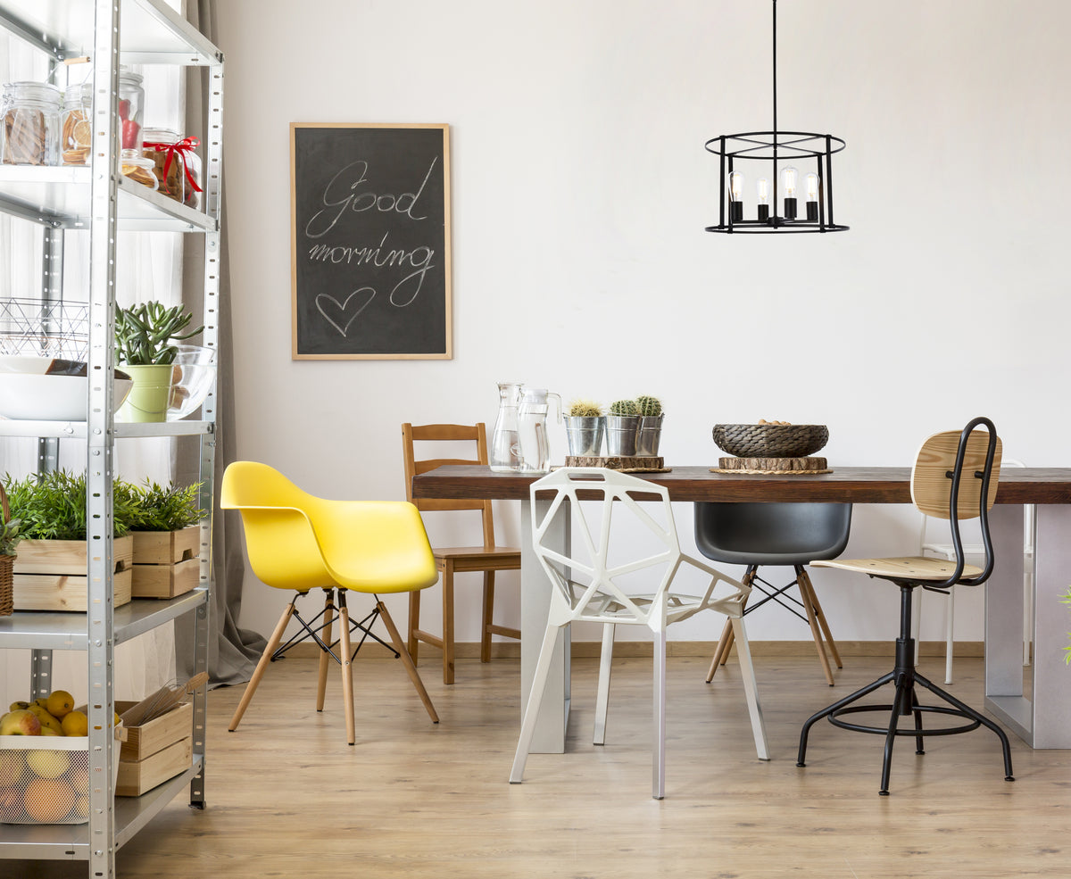 Agnys 4 lights pendant in black