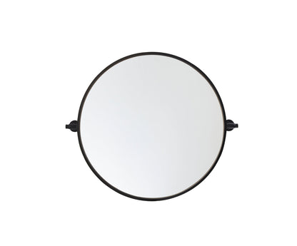 Round pivot mirror 24 inch in black