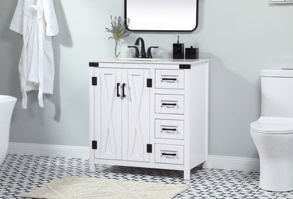 32 inch Single bathroom vanity in white