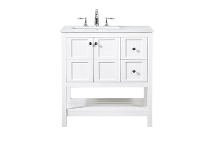 32 inch Single bathroom vanity in white