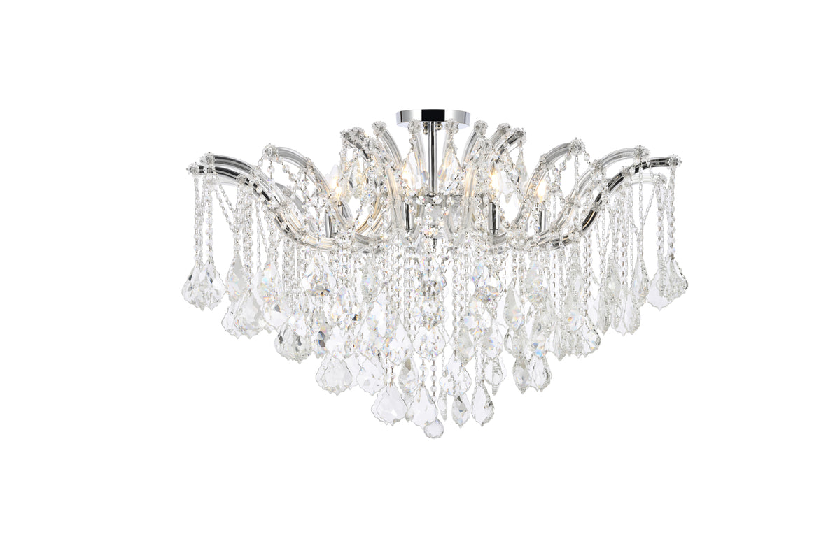 Maria Theresa 8 light Chrome Flush Mount Clear Royal Cut Crystal