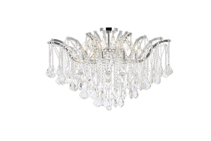 Maria Theresa 8 light Chrome Flush Mount Clear Royal Cut Crystal