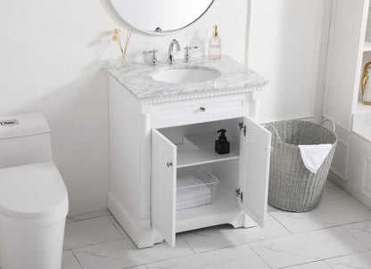 30 inch Single bathroom vanity in  White