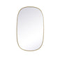 Metal Frame Oval Mirror 30x48 Inch in Brass