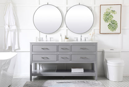 60 inch double bathroom vanity in gray