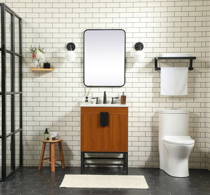 24 inch Single bathroom vanity in teak