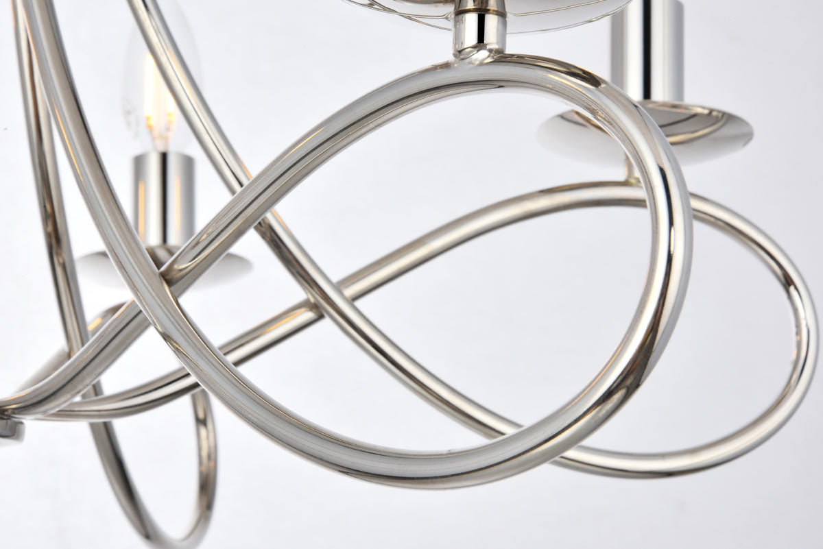 Lyndon 6 light polished Nickel Pendant