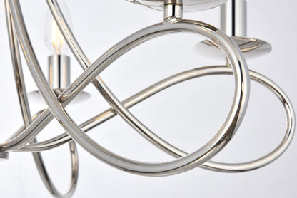 Lyndon 6 light polished Nickel Pendant