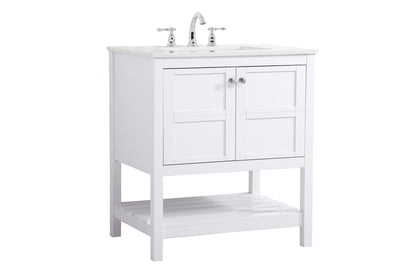 30 inch Single Bathroom Vanity in White