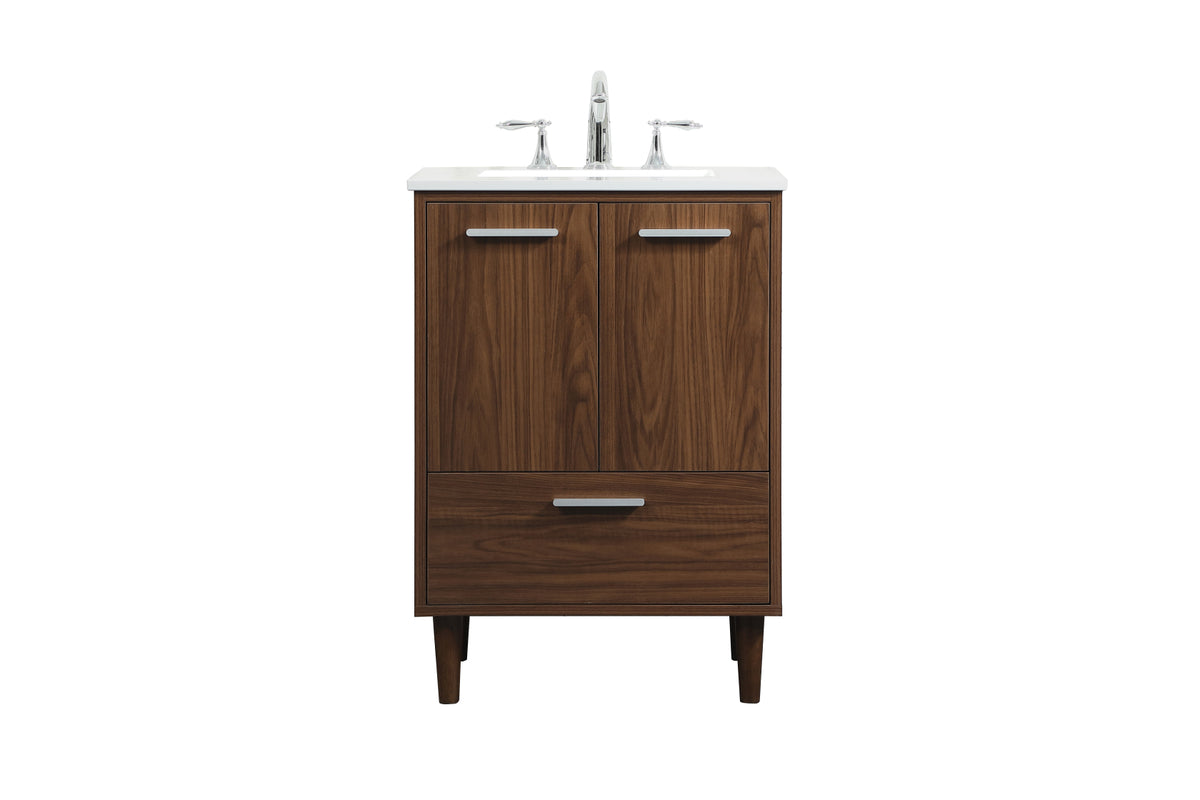 24 inch bathroom vanity in Walnut