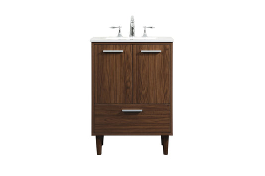24 inch bathroom vanity in Walnut