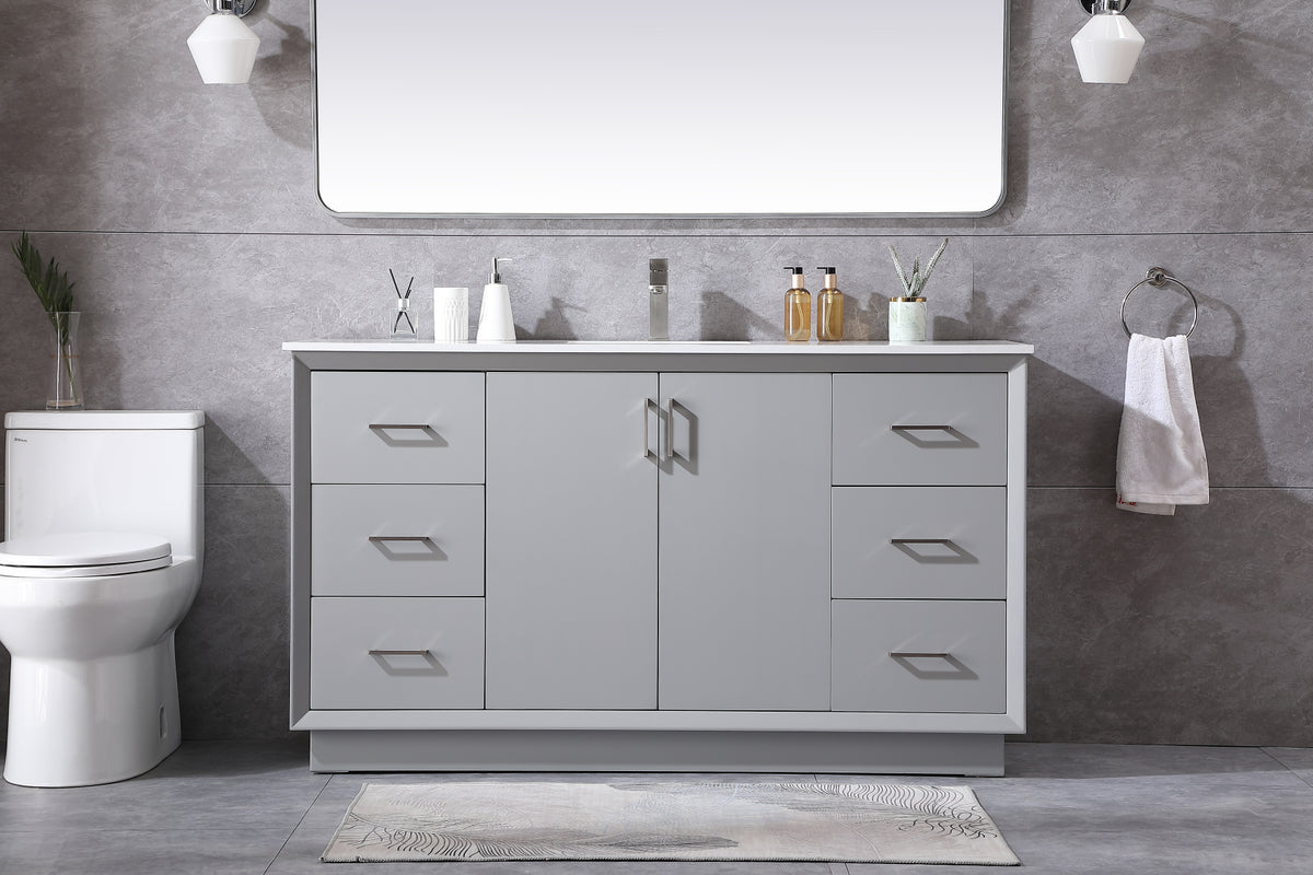 60 Inch SIngle Bathroom Vanity In Grey