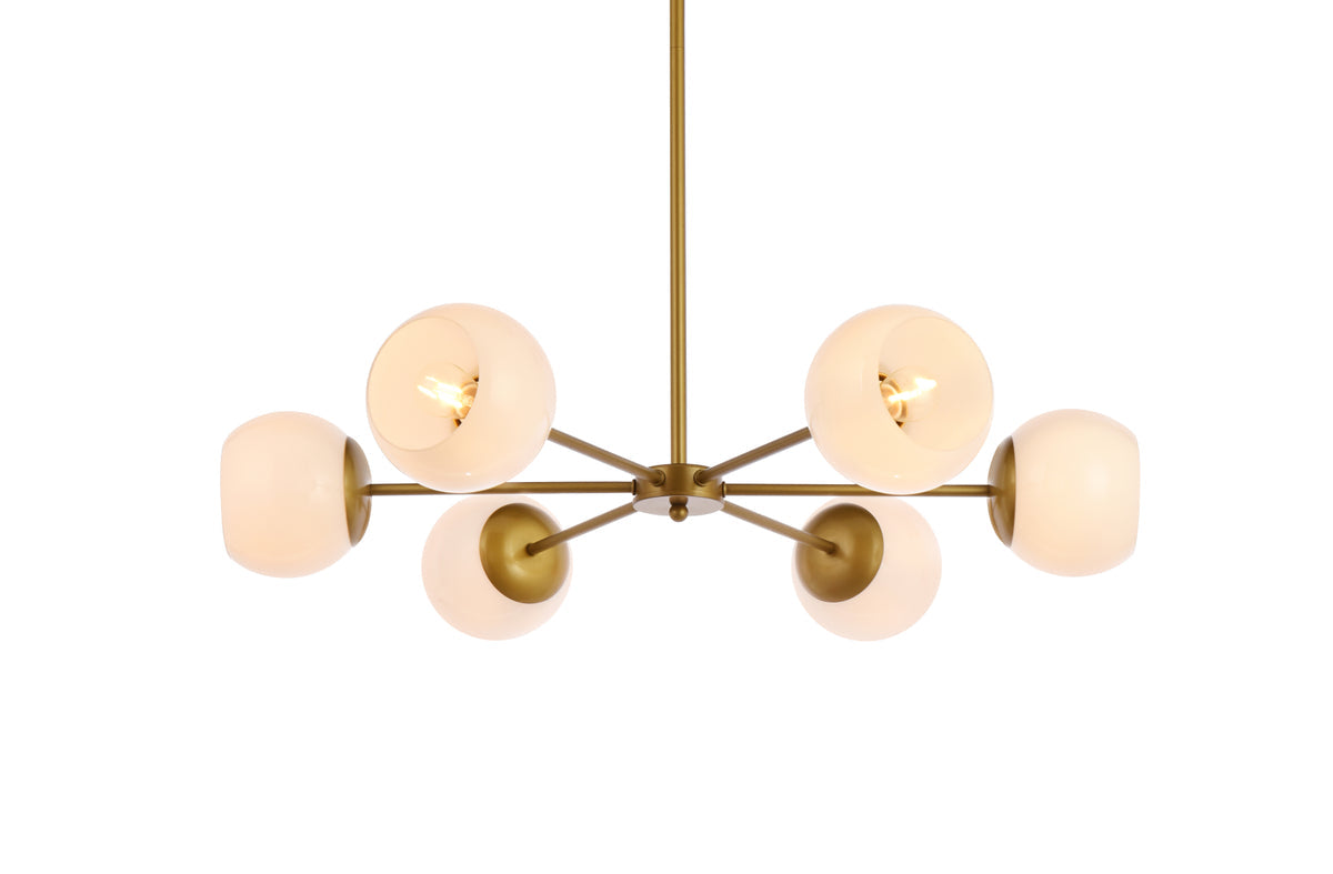 Briggs 30 inch pendant in brass with white shade