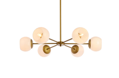 Briggs 30 inch pendant in brass with white shade