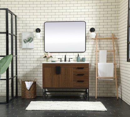 42 inch Single bathroom vanity in walnut