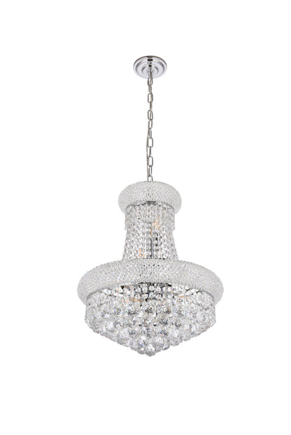 Primo 8 light Chrome Pendant Clear Royal Cut Crystal