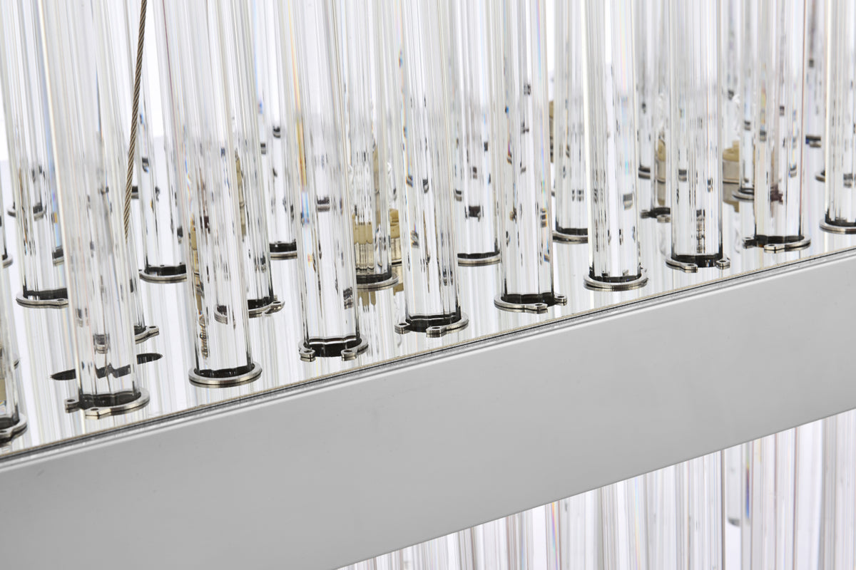 Dallas 42 inch rectangle crystal pendant in chrome