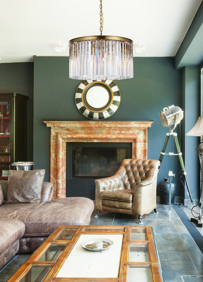 Sydney 26 inch round crystal chandelier in satin gold