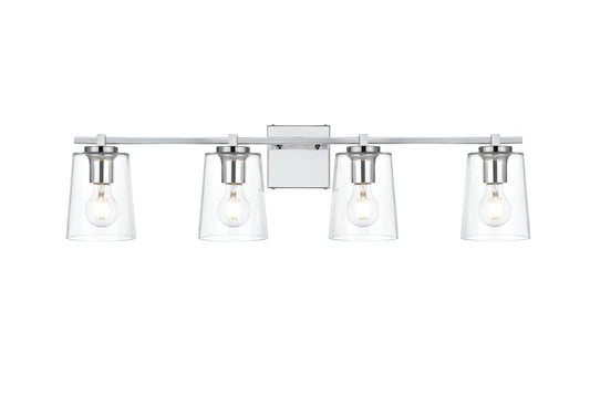 Kacey 4 light Chrome and Clear Bath Sconce