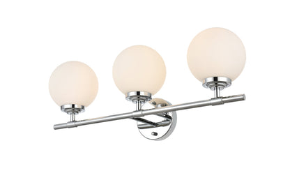 Ansley 3 light Chrome and frosted white Bath Sconce