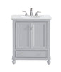 30 inch Single Bathroom vanity in Light Grey with ivory white engineered marble