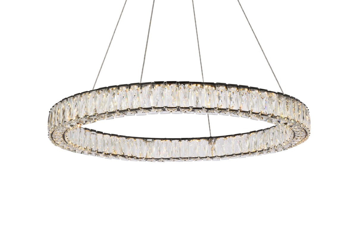 Monroe 31 inch LED round Single pendant in black