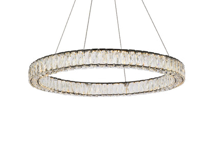 Monroe 31 inch LED round Single pendant in black