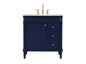 32 inch Single bathroom vanity in blue