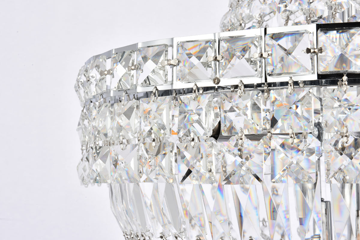 Tranquil 12 light Chrome Pendant Clear Royal Cut Crystal