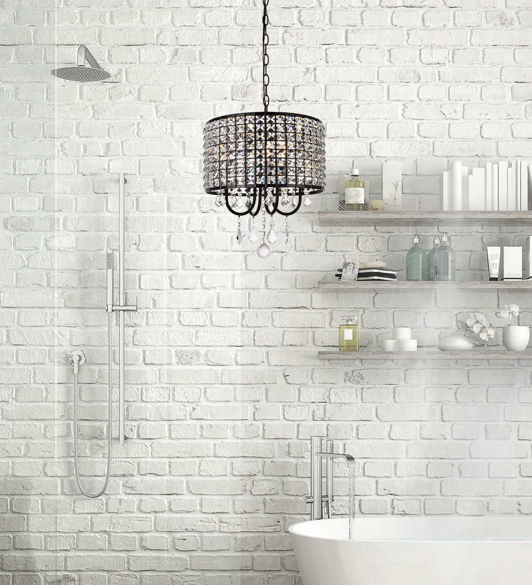 Elise 14 inch pendant in black