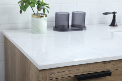 60 Inch SIngle Bathroom Vanity In Natural Oak