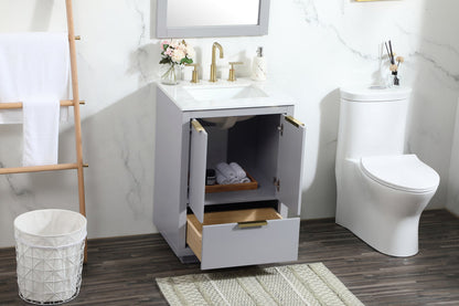 24 inch Single bathroom vanity in grey