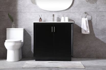 36 Inch SIngle Bathroom Vanity In Black