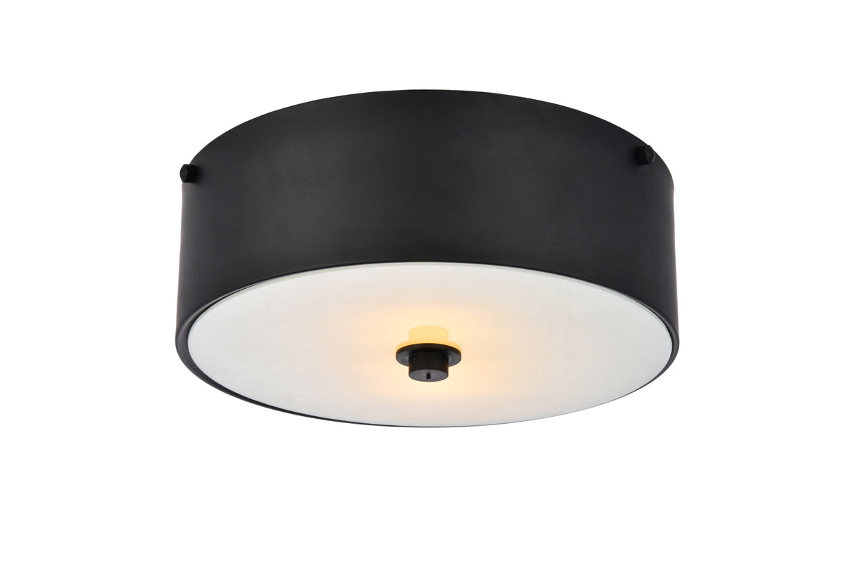 Hazen 2 light 12 inch Flat Black flush mount