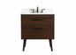 30 inch Single bathroom vanity in walnut with backsplash