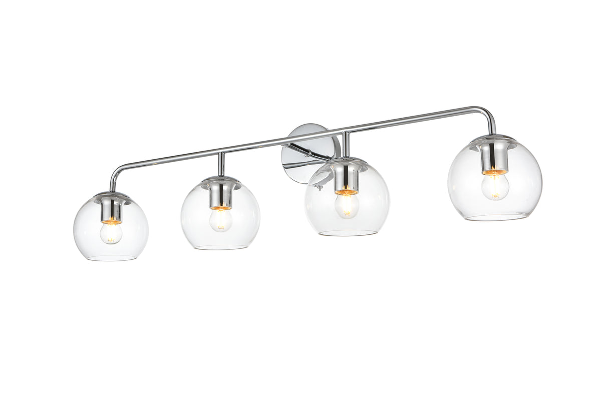 Genesis 4 light Chrome and Clear Bath Sconce