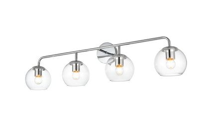 Genesis 4 light Chrome and Clear Bath Sconce