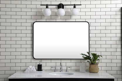 Soft corner metal rectangular mirror 27x40 inch in Black