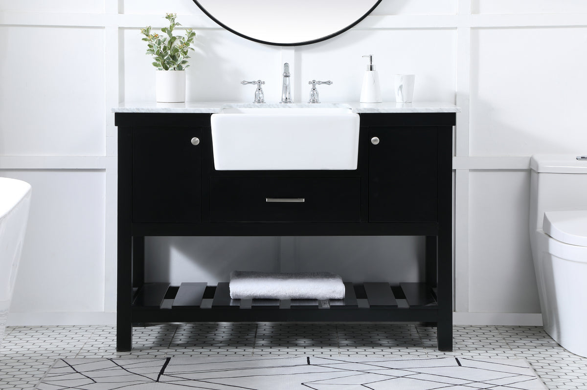 48 inch Single bathroom vanity in black