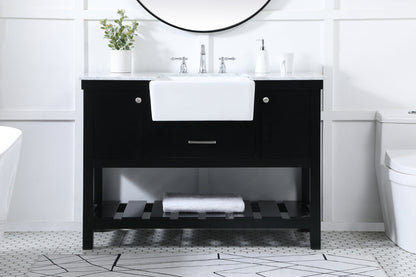 48 inch Single bathroom vanity in black